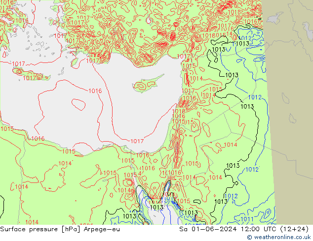 ciśnienie Arpege-eu so. 01.06.2024 12 UTC