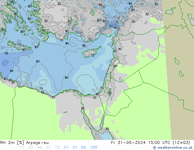 RH 2m Arpege-eu пт 31.05.2024 15 UTC