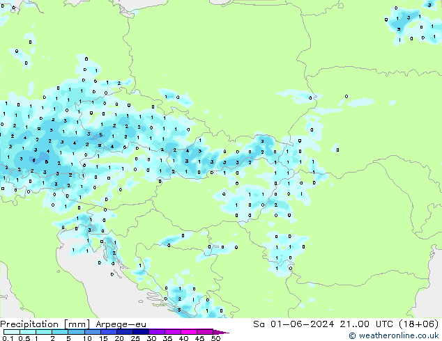 Precipitación Arpege-eu sáb 01.06.2024 00 UTC