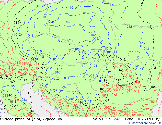 Yer basıncı Arpege-eu Cts 01.06.2024 12 UTC