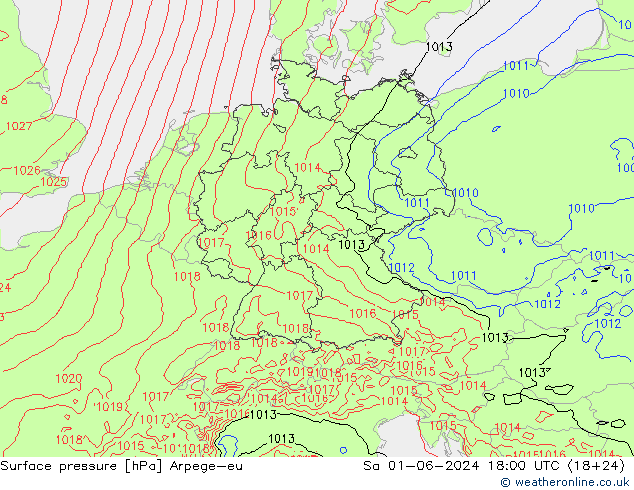 pressão do solo Arpege-eu Sáb 01.06.2024 18 UTC