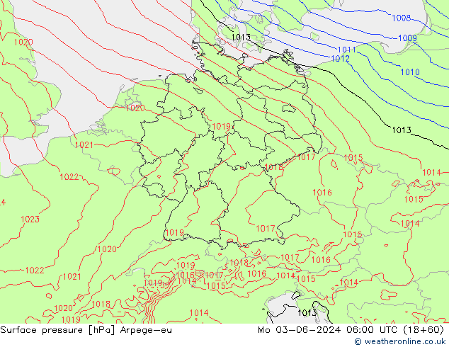 приземное давление Arpege-eu пн 03.06.2024 06 UTC