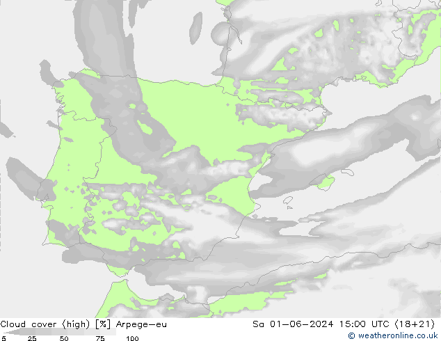 Bewolking (Hoog) Arpege-eu za 01.06.2024 15 UTC