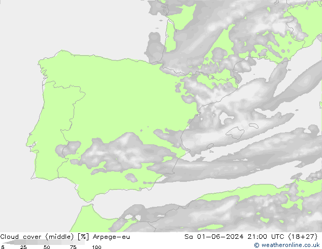 Nubes medias Arpege-eu sáb 01.06.2024 21 UTC