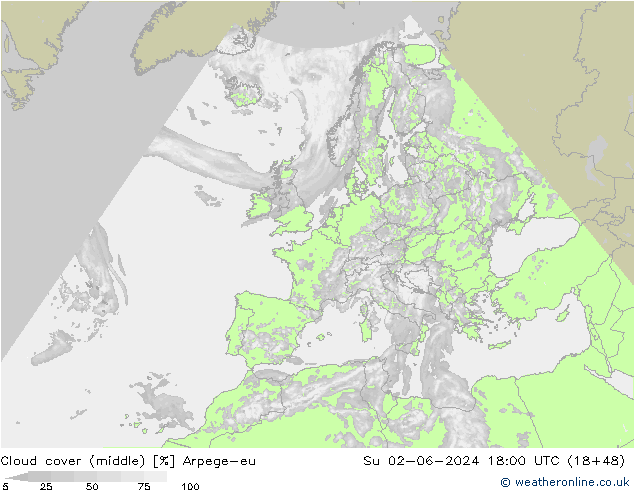 облака (средний) Arpege-eu Вс 02.06.2024 18 UTC