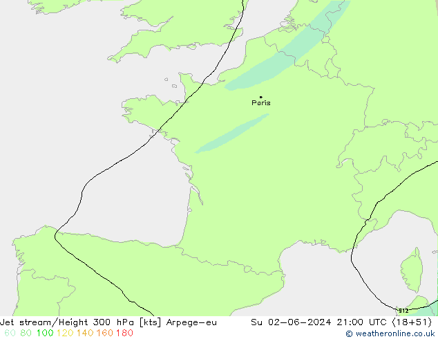 Jet Akımları Arpege-eu Paz 02.06.2024 21 UTC