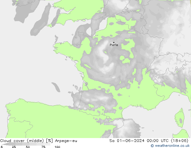 Nubi medie Arpege-eu sab 01.06.2024 00 UTC