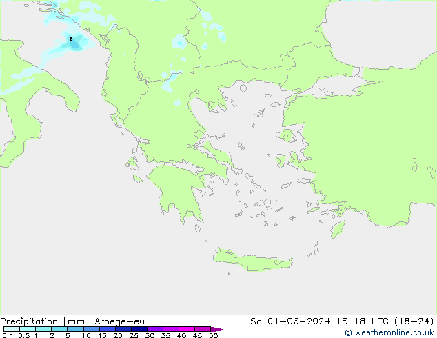 Precipitation Arpege-eu Sa 01.06.2024 18 UTC