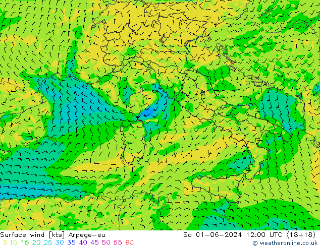 Rüzgar 10 m Arpege-eu Cts 01.06.2024 12 UTC