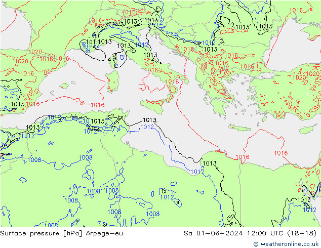Luchtdruk (Grond) Arpege-eu za 01.06.2024 12 UTC