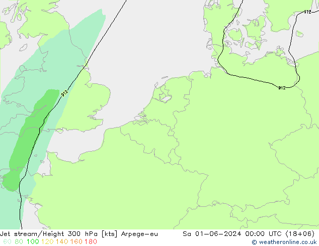 Jet stream Arpege-eu Sáb 01.06.2024 00 UTC