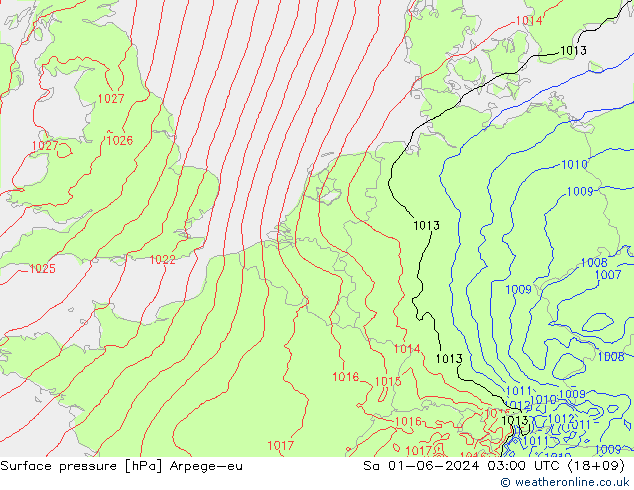 pressão do solo Arpege-eu Sáb 01.06.2024 03 UTC