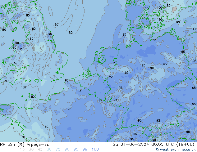RH 2m Arpege-eu сб 01.06.2024 00 UTC