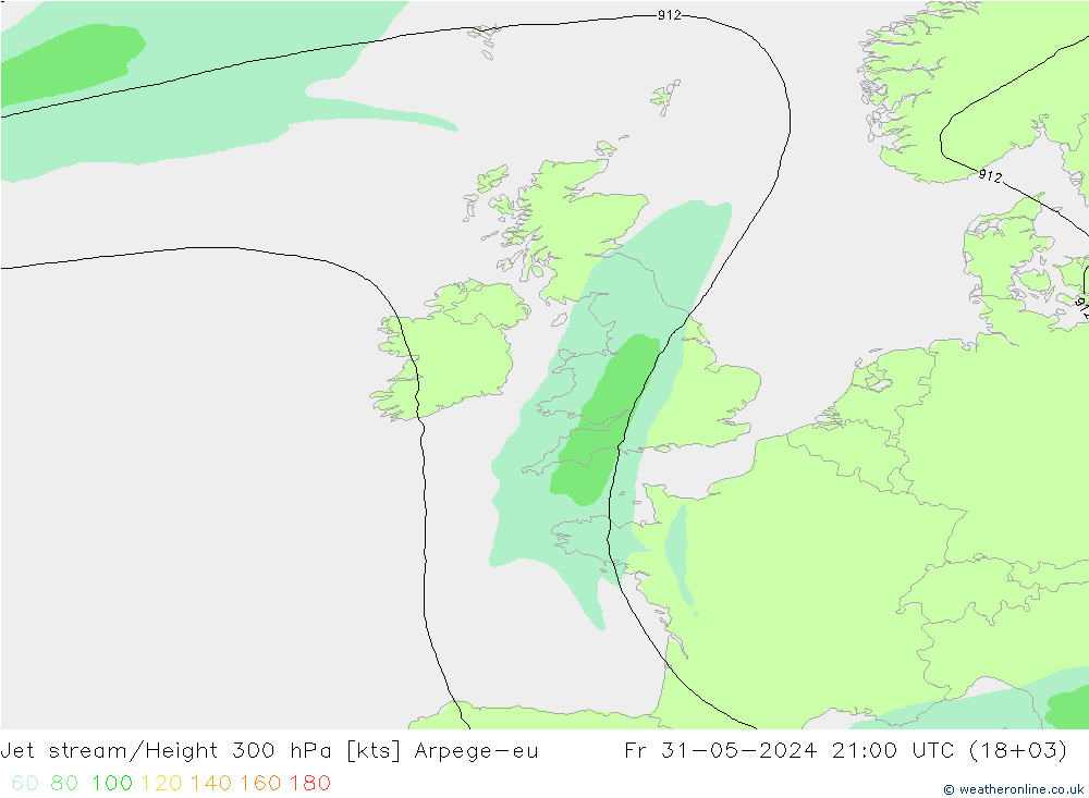 Corriente en chorro Arpege-eu vie 31.05.2024 21 UTC