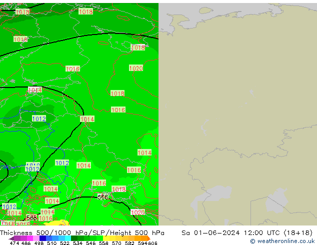 Thck 500-1000гПа Arpege-eu сб 01.06.2024 12 UTC