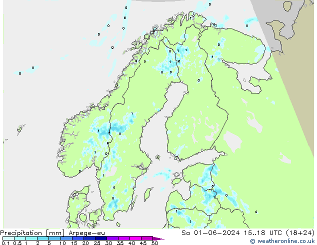 Neerslag Arpege-eu za 01.06.2024 18 UTC