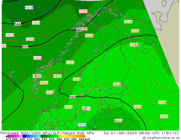 Thck 500-1000hPa Arpege-eu Sa 01.06.2024 06 UTC