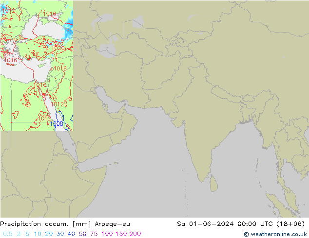 Precipitación acum. Arpege-eu sáb 01.06.2024 00 UTC