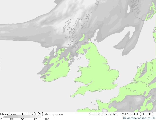 Nubes medias Arpege-eu dom 02.06.2024 12 UTC