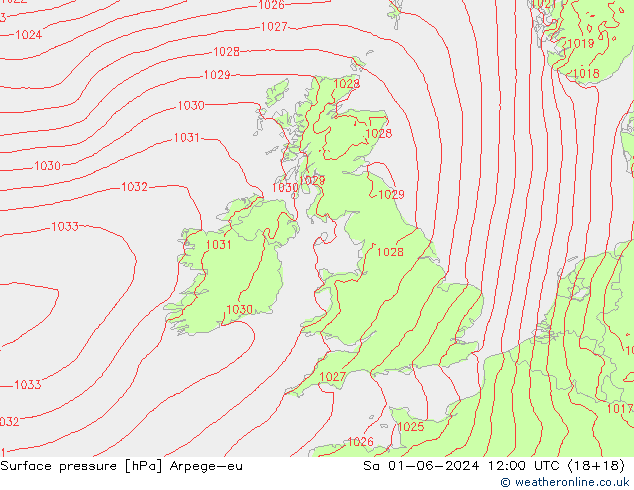 приземное давление Arpege-eu сб 01.06.2024 12 UTC