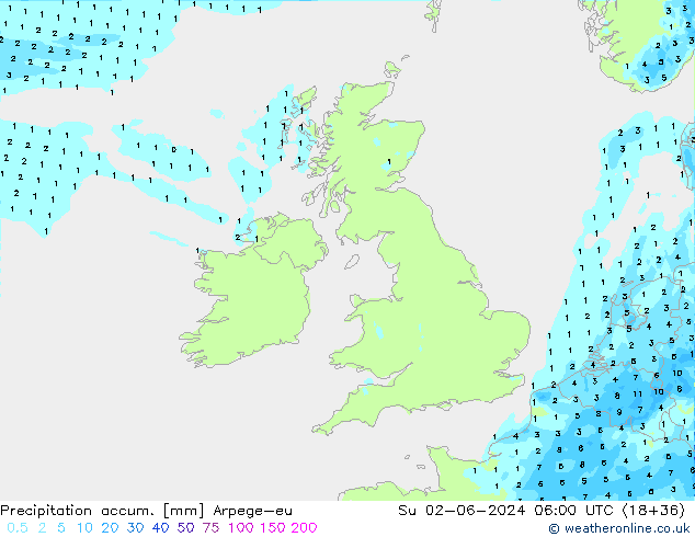 Nied. akkumuliert Arpege-eu So 02.06.2024 06 UTC