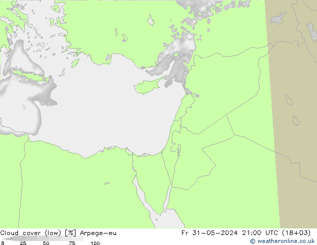 zachmurzenie (niskie) Arpege-eu pt. 31.05.2024 21 UTC