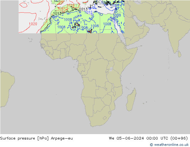 Yer basıncı Arpege-eu Çar 05.06.2024 00 UTC