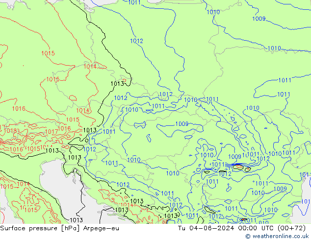 Surface pressure Arpege-eu Tu 04.06.2024 00 UTC