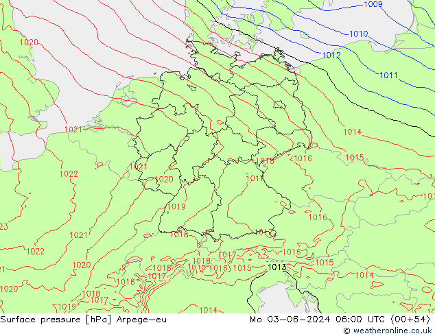 Luchtdruk (Grond) Arpege-eu ma 03.06.2024 06 UTC