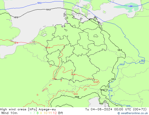 yüksek rüzgarlı alanlar Arpege-eu Sa 04.06.2024 00 UTC