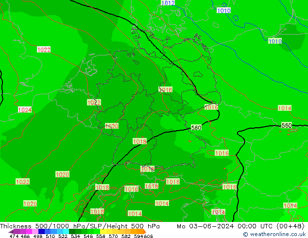 Thck 500-1000гПа Arpege-eu пн 03.06.2024 00 UTC