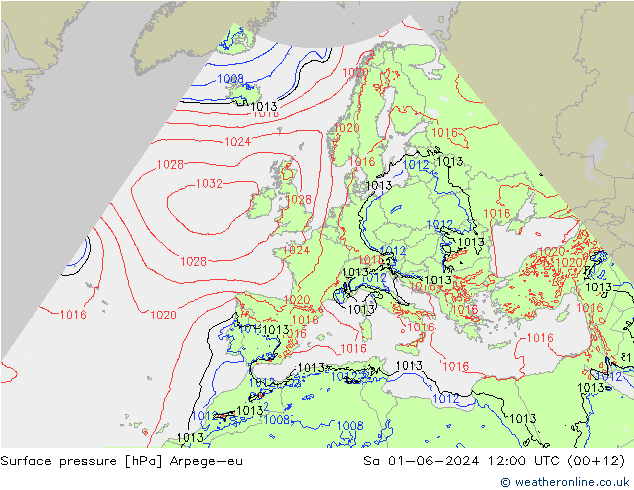 ciśnienie Arpege-eu so. 01.06.2024 12 UTC