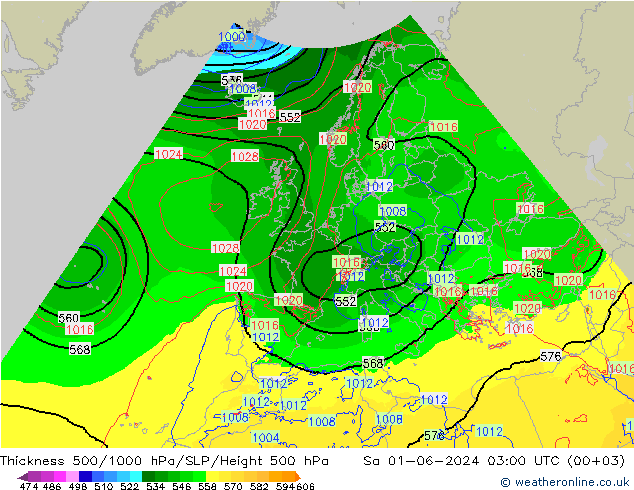 Thck 500-1000гПа Arpege-eu сб 01.06.2024 03 UTC