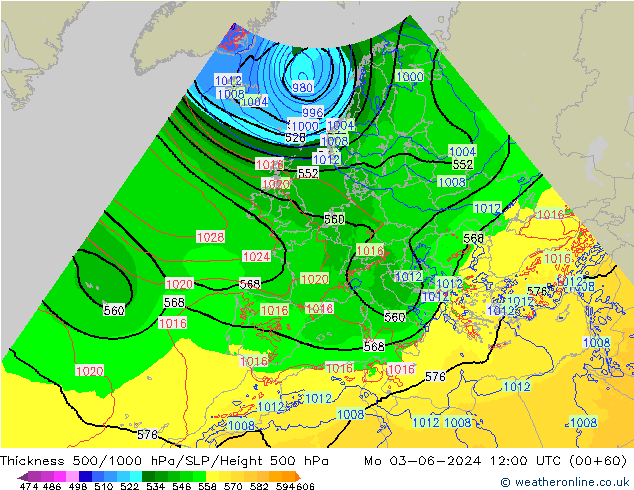 Thck 500-1000hPa Arpege-eu lun 03.06.2024 12 UTC