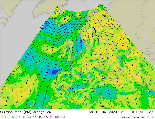  10 m Arpege-eu  01.06.2024 18 UTC