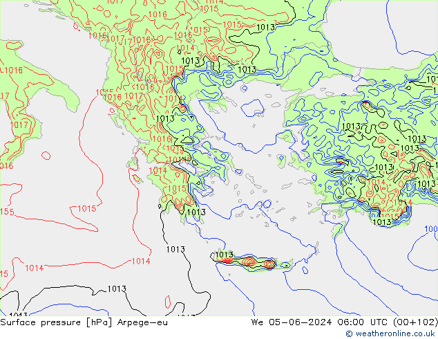 Surface pressure Arpege-eu We 05.06.2024 06 UTC