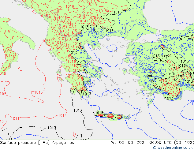 приземное давление Arpege-eu ср 05.06.2024 06 UTC