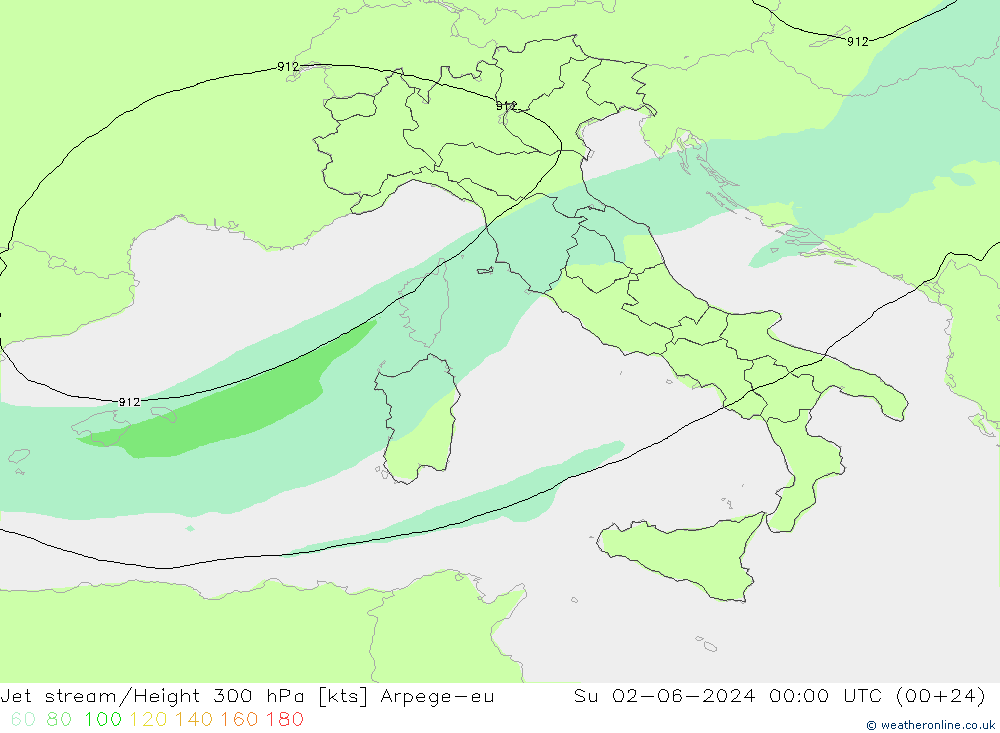 Jet Akımları Arpege-eu Paz 02.06.2024 00 UTC