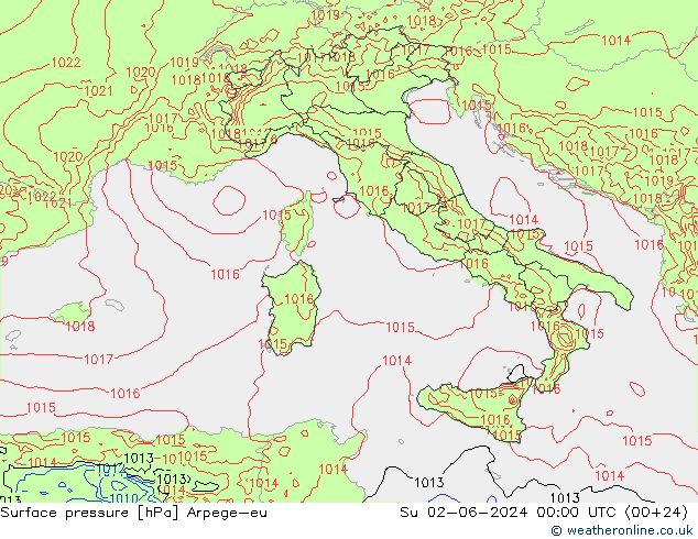 Yer basıncı Arpege-eu Paz 02.06.2024 00 UTC