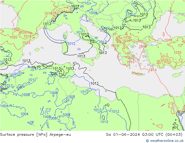 Luchtdruk (Grond) Arpege-eu za 01.06.2024 03 UTC