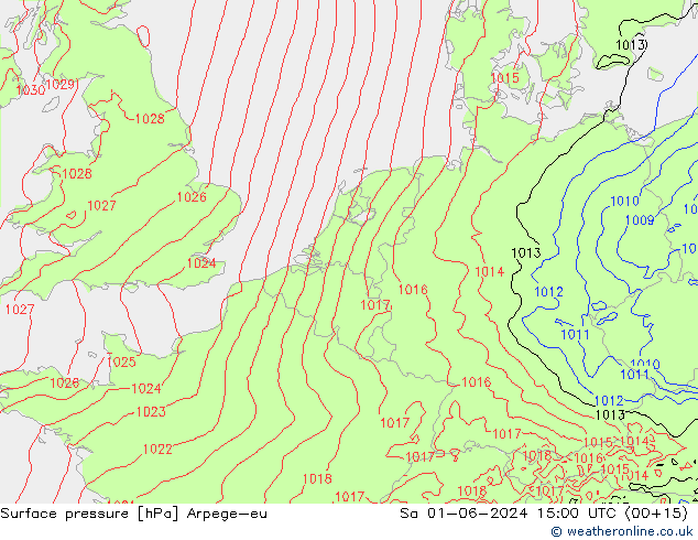 Luchtdruk (Grond) Arpege-eu za 01.06.2024 15 UTC