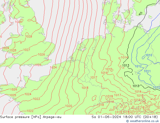 pressão do solo Arpege-eu Sáb 01.06.2024 18 UTC