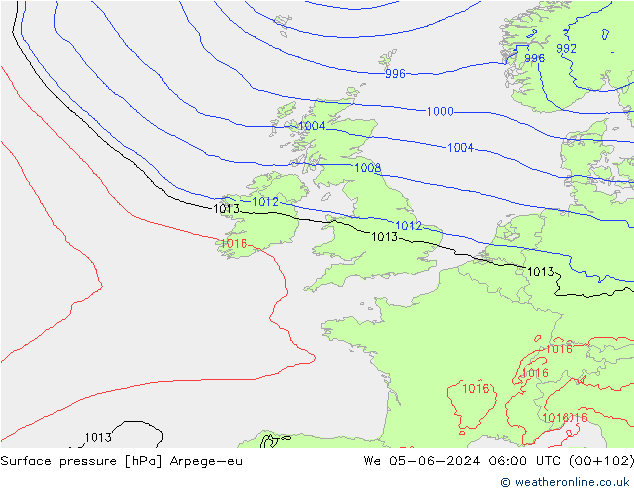 приземное давление Arpege-eu ср 05.06.2024 06 UTC