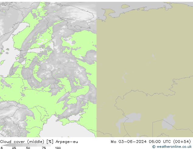 zachmurzenie (środk.) Arpege-eu pon. 03.06.2024 06 UTC