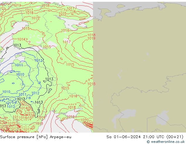 Yer basıncı Arpege-eu Cts 01.06.2024 21 UTC