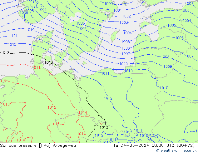 pression de l'air Arpege-eu mar 04.06.2024 00 UTC