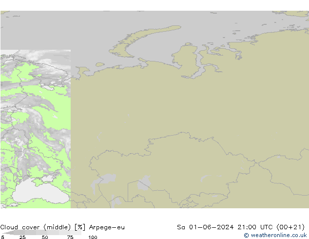 Nubi medie Arpege-eu sab 01.06.2024 21 UTC