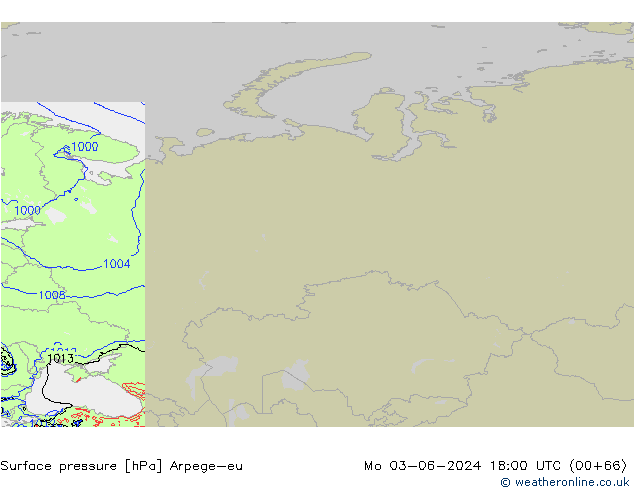 Yer basıncı Arpege-eu Pzt 03.06.2024 18 UTC