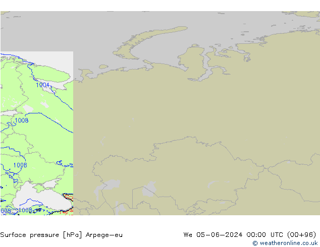 pressão do solo Arpege-eu Qua 05.06.2024 00 UTC