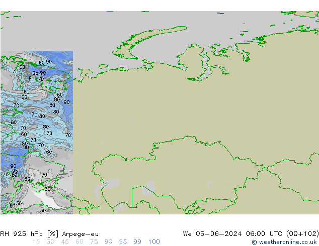 RV 925 hPa Arpege-eu wo 05.06.2024 06 UTC